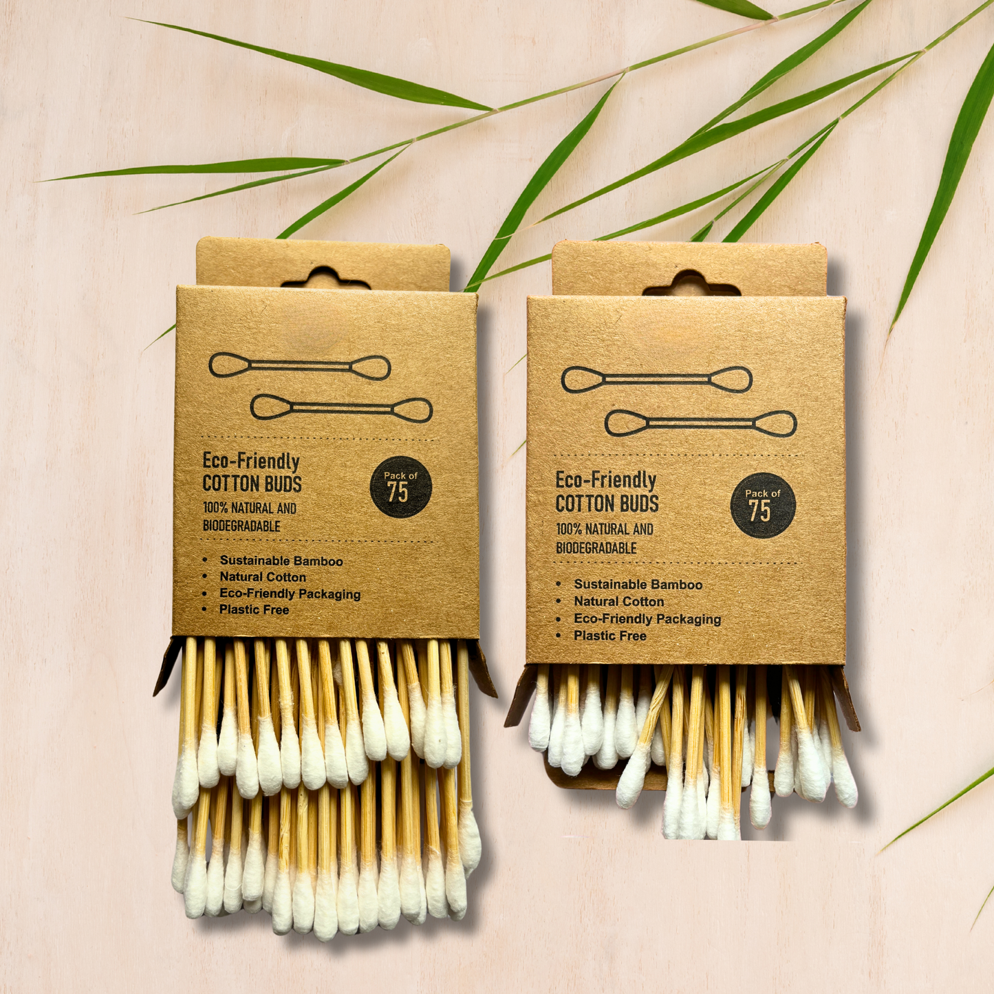 Bamboo Ear Buds/ Ear Swabs - Pack of 75 Stems