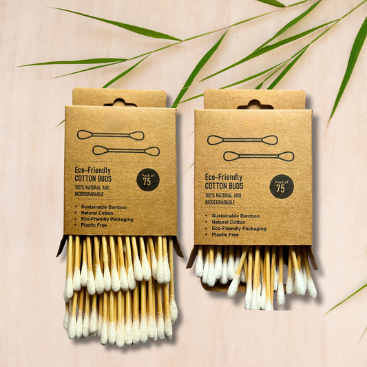 Bamboo Ear Buds/ Ear Swabs - Pack of 75 Stems