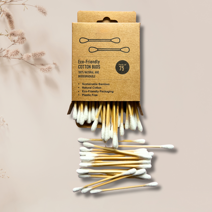 Bamboo Ear Buds/ Ear Swabs - Pack of 75 Stems